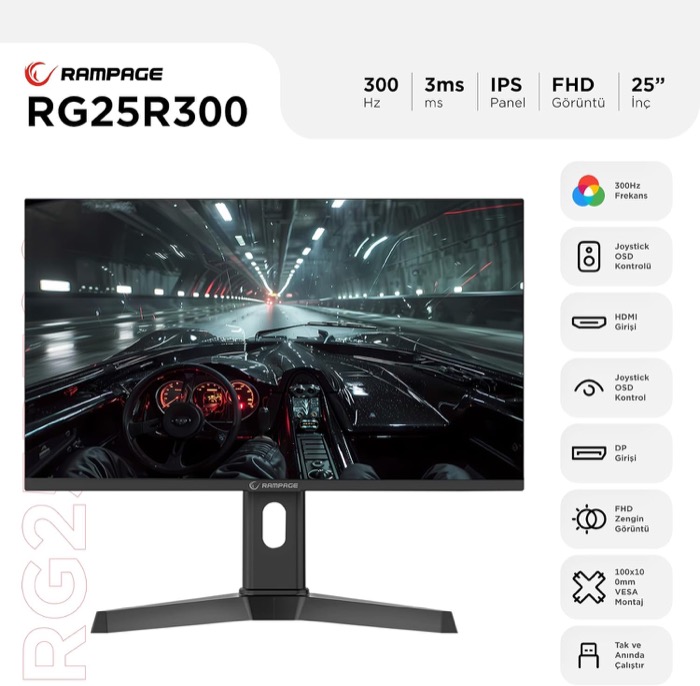 Rampage Rage RG25R300 300 Hz monitör